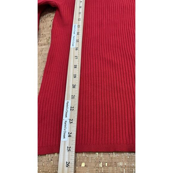 LOFT Women's Ribbed Turtleneck Pullover Sweater Size Large Red - Picture 6 of 6